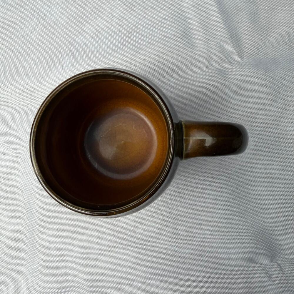 VTG Currier & Ives Winters Day Amusement Scene Mug Rothschild Bros Brown Drip - Picture 6 of 6